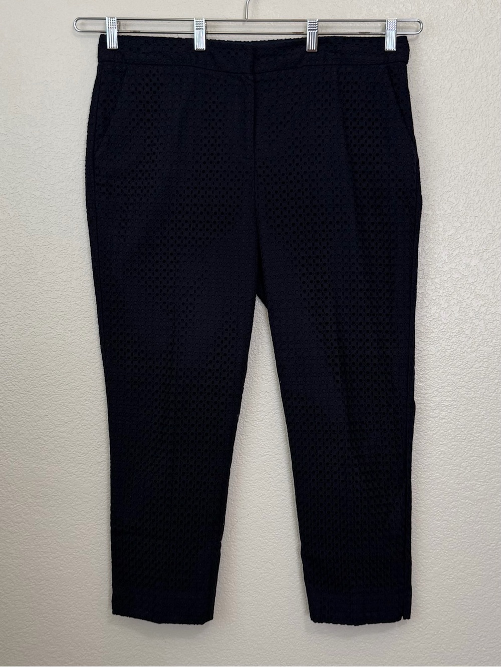 Talbots Navy Blue Eyelet Signature Fit Dress Pants, Size 16